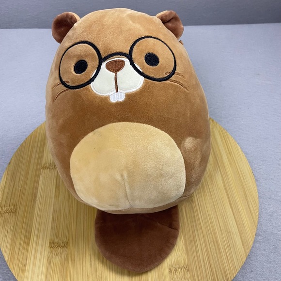 Squishmallows Chip Beaver Plush Brown With Glasses Stuffed Animal Toy 8 in - Picture 1 of 8